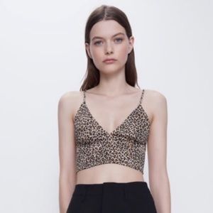 ZARA Leopard Print Crop Top